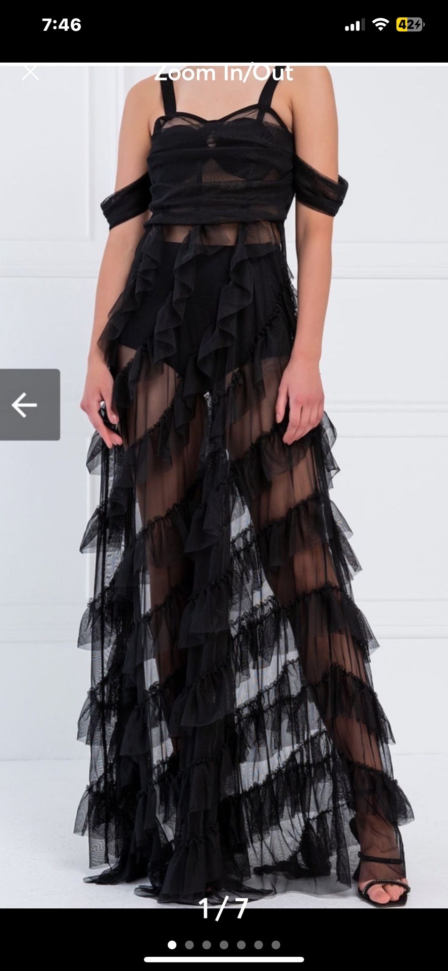 Small , Black Mesh Evening Dress
