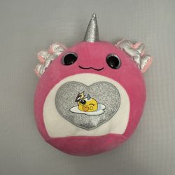 ZURU Rainbocorns Axolotl Plush Pink 8” Sparkle Heart Unicorn Horn Wings Stuffed Toy