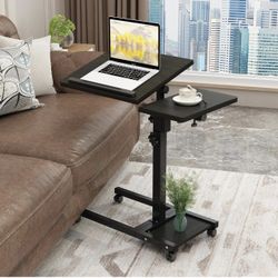 TigerDad Mobile Adjustable Height Laptop Stand PC Portable Laptop Swivel Table Rolling 
