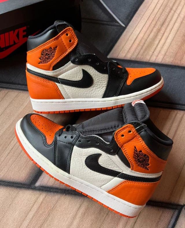 Jordan Air Jordan 1 Reo Shattered Backboard Black Buckle Shattered Trendy High Top Retro Basketball Shoes Men's