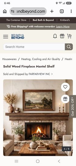 Brand New faux wood fireplace mantel