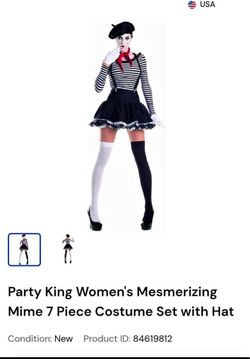 Party King Mesmerizing Mime Costume Medium Size.