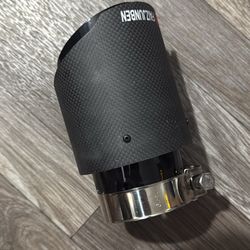 FAIJUNBEN 3-inch exhaust port, 3-inch intake, 4-inch outlet, all-black carbon fiber ports, stainless steel black coated exhaust tips