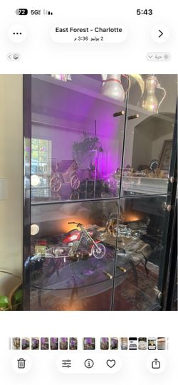Black Glass Display Cabinet  hutch 3 each