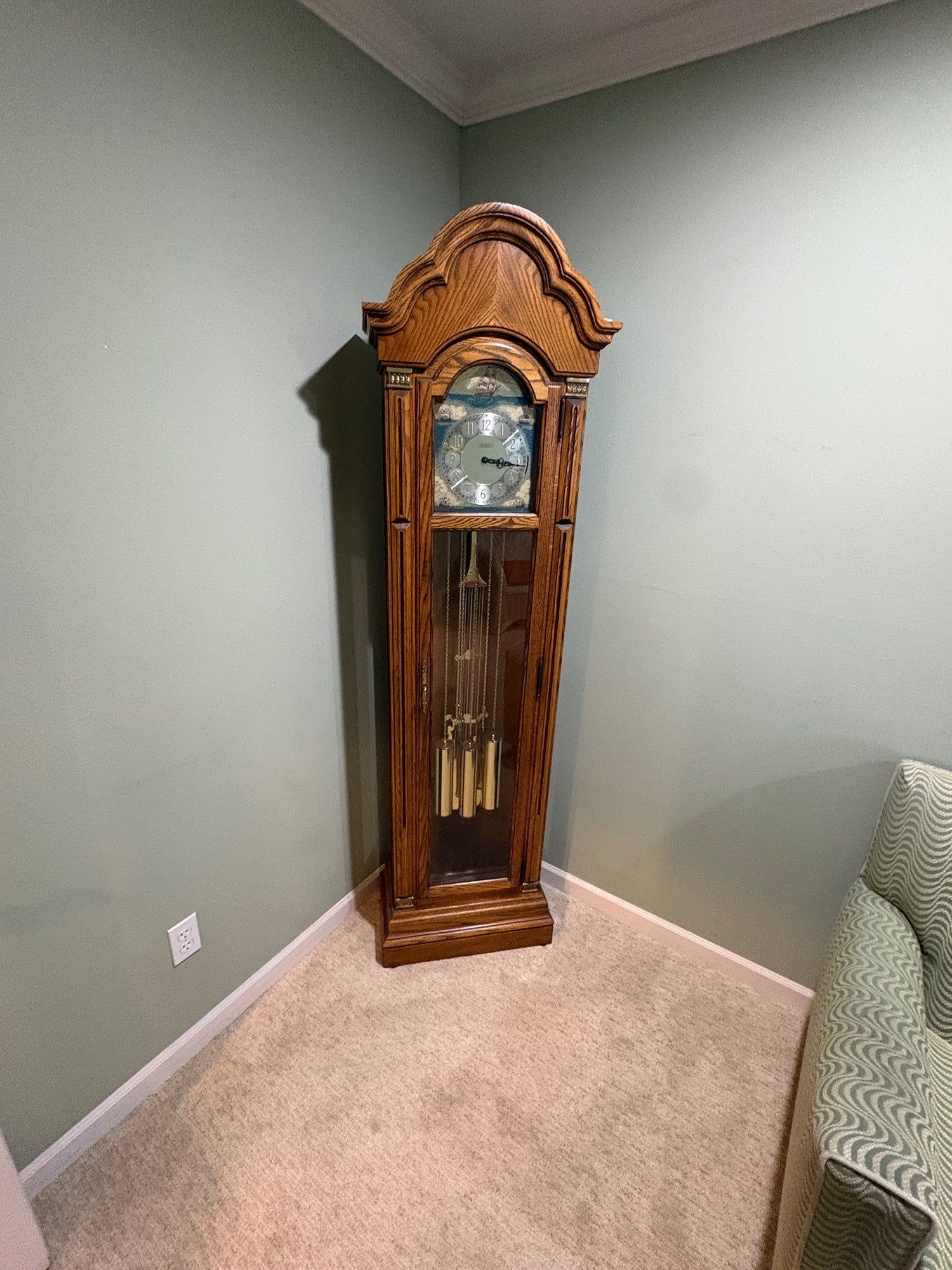 Temple Arched Top Wood Grandfather Clock