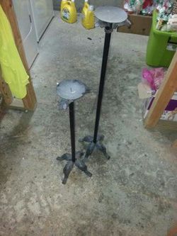 Set of 2 rod iron candle holders