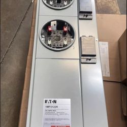 Eaton Two 2 Dual Meter Main Electrical Meter Panel ADU Duplex 