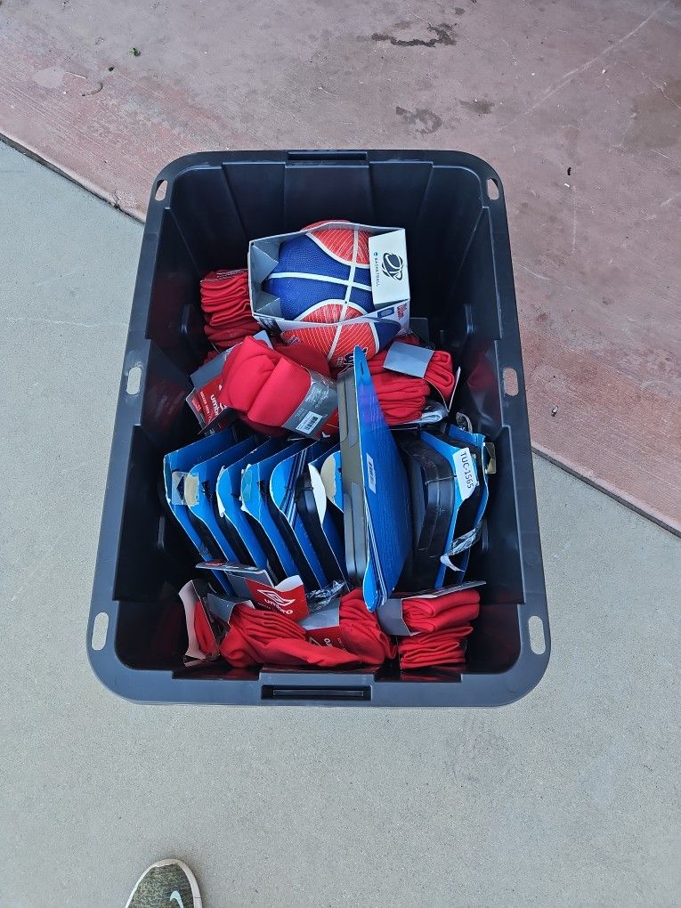 Tub Of Sporting Equipment
