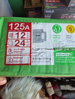 Homeline 125Amp 12-Space 24-Circuit Indoor Main Lug plug on neutral Electrical Panel w/Cover,Ground Bar HOM1224L125PGCVP