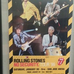 1st PRINT ROLLING STONES POSTER.1-30-99 San Jose Arena