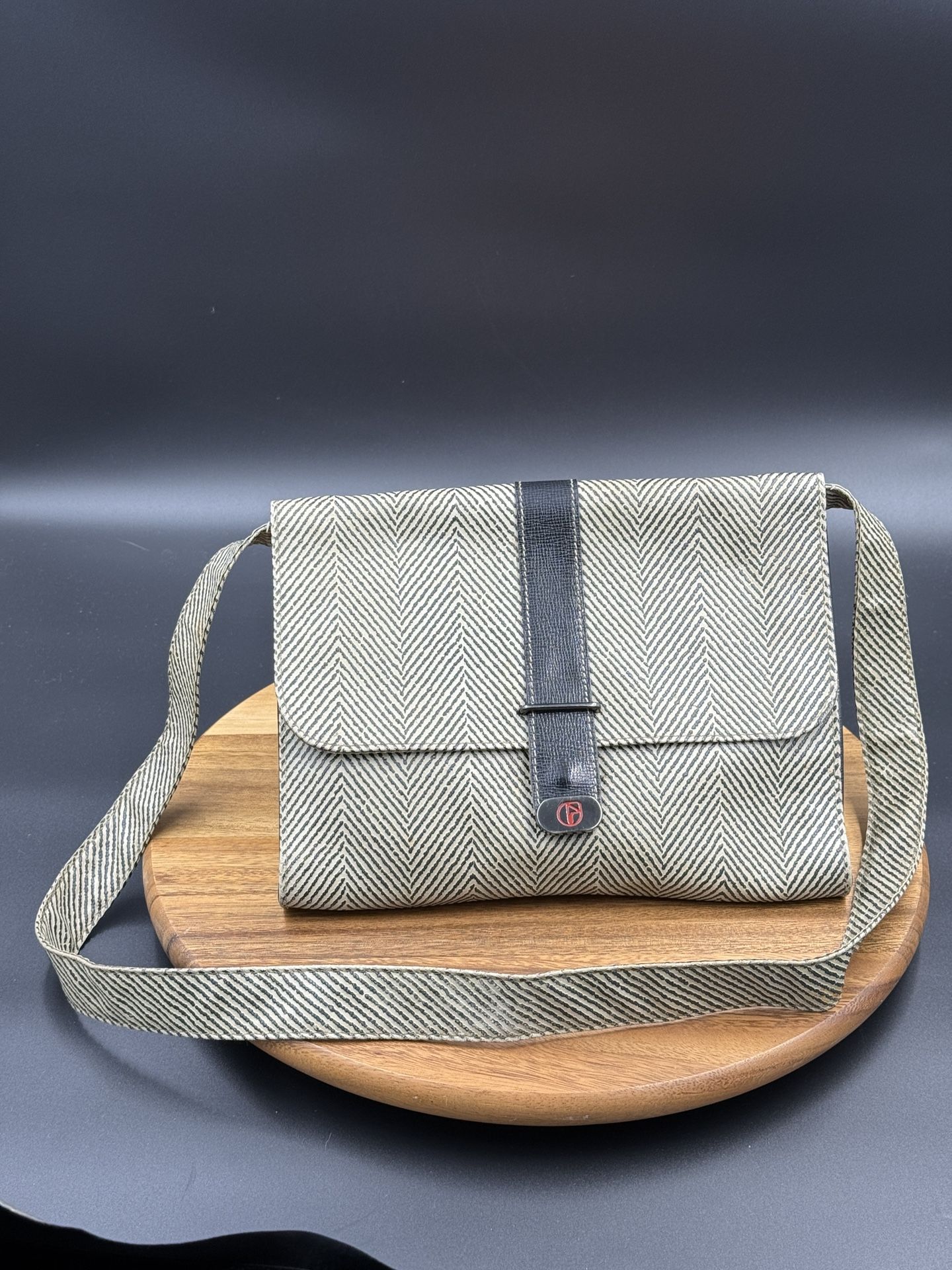 Nazareno Gabrielli Crossbody Shoulder Messenger Bag Herringbone Made in Italy 70 ker fashion grunge vintage