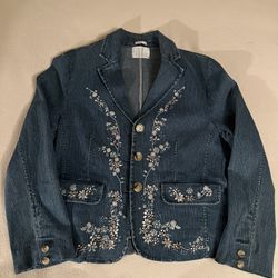 Denim Beaded Blazer