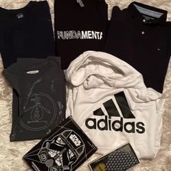 Lot 7pc mens large Gap, Penguin tshirt, Hoodie 
