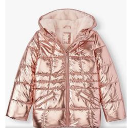 Wonder Nation Rose Metallic Pink Quilted Jacket