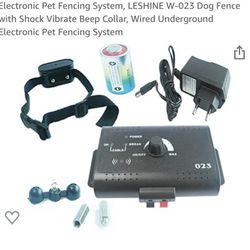 Electronic Pet Fencing System, LESHINE W-023 Dog Fence with Shock Vibrate Beep Collar, Wired Underground Electronic Pet Fencing