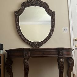 Mirror And Sideboard Table 