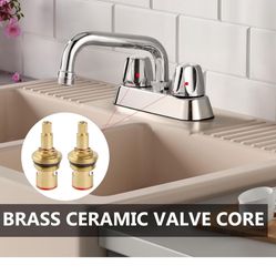 2 Handles Utility Laundry Sink Faucet 4 Inch Centerest with Swivel Spout and NPT3/4 Threaded End Polish Chrome A27 ch $20