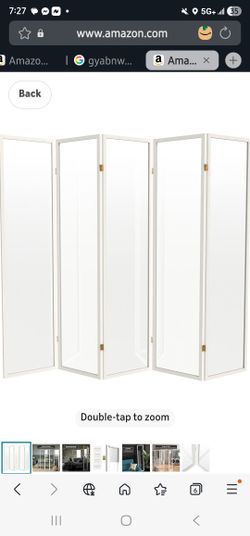 Red Lantern 6 ft. Tall Clear Plastic Partition White 5 Panel