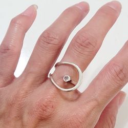 925 sterling silver unisex  band cuff ring Adjustable size Gift