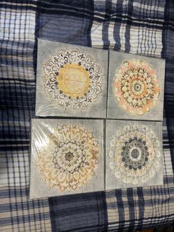 Set of 4 Mandala Art Prints - Brand New 