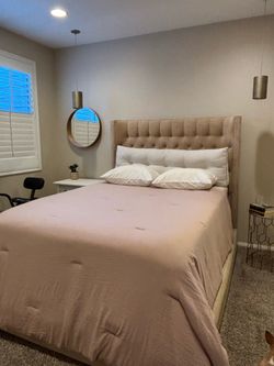 Mattress, Box Spring and Beautiful Headboard