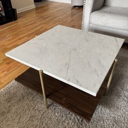 Marble Top Coffee Table 30" W * 30" L * 17" H