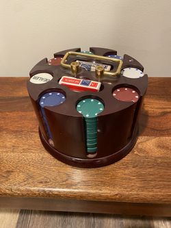 Vintage  Wood Poker Chip Carousel 