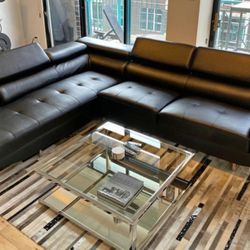 Leather Adjustable Head Rest Sectional