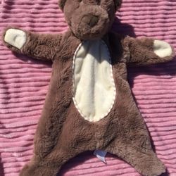 RARE KellyToy Teddy Bear rattle Plush Lovey Security Blanket with crinkle tummy