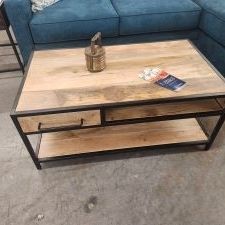 Industrial Coffee rectangle Coffee table w/ drawer
