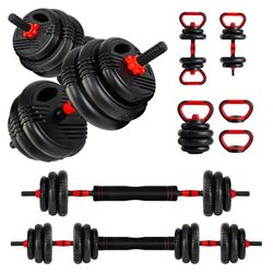 Home Fitness Equipment Adjustable Barbell Kettlebell Combo Set
