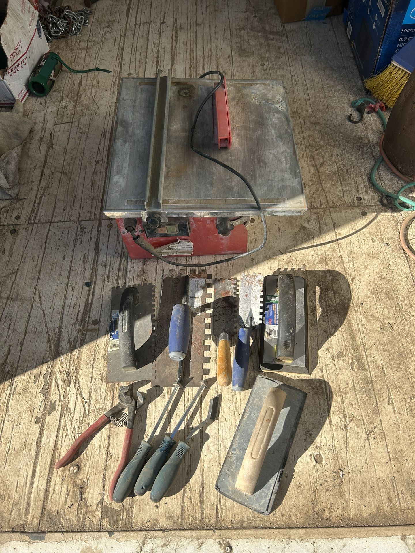 Tile Saw And Tools 