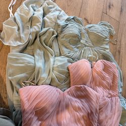 5 Long BM Dress $5 Each. 3 Sage, 2 Mauve Blush Small And Medium
