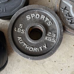 Set of two 5lbs Olympic barbell weight plates