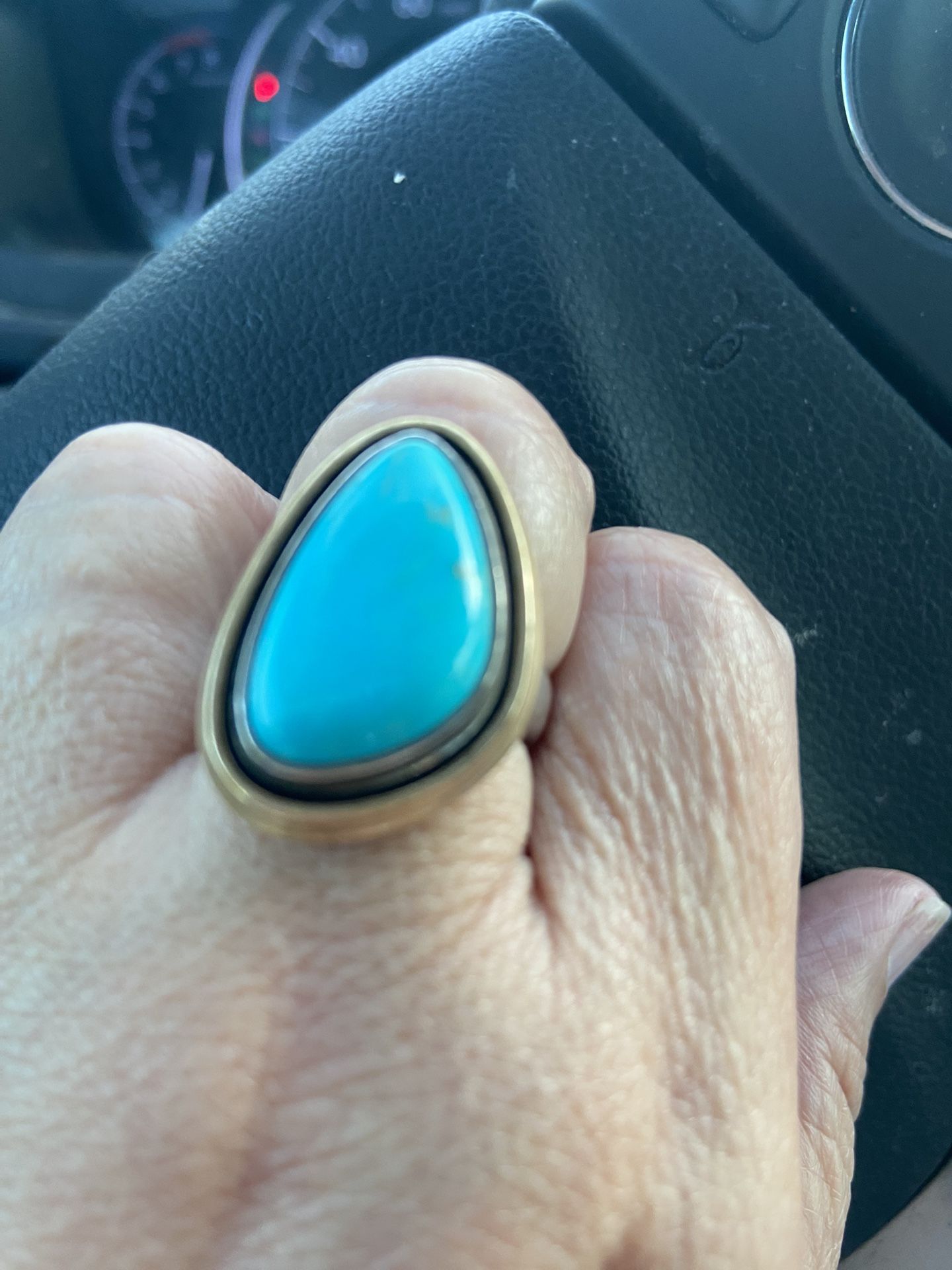 Retired James Avery Silver And Bronze Turquoise Ring