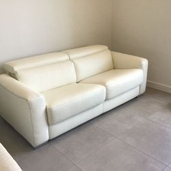 New Real Italian  Leather Sofa Bed With 3 Years Insurance 