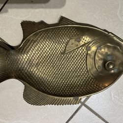 Brass Serving Plate Fish Shaped 