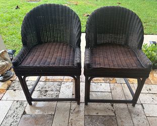 2 Brown Wicker Chairs