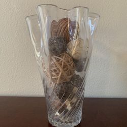 Tall Thick Glass Vase Home Decor Piece