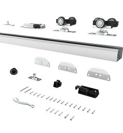 36" Bifold Door Hardware Kit for 2 Doors,Aluminum Sliding Barn Door Hardware Top Mounted for Bathroom, Bedroom, Storeroom, Living Room @S2-347