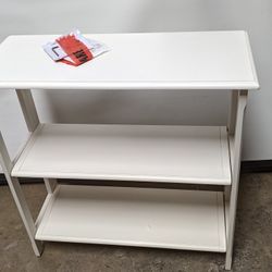 Bookcase White Solid Wood 3 Shelves Brookings Folding BKS27-WH 24259