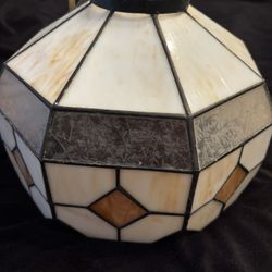 Vintage Tiffany Style Stained Glass Hanging Lamp 