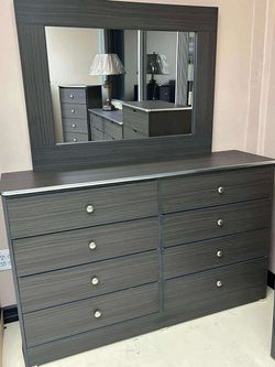 8 drawer grey with mirror
