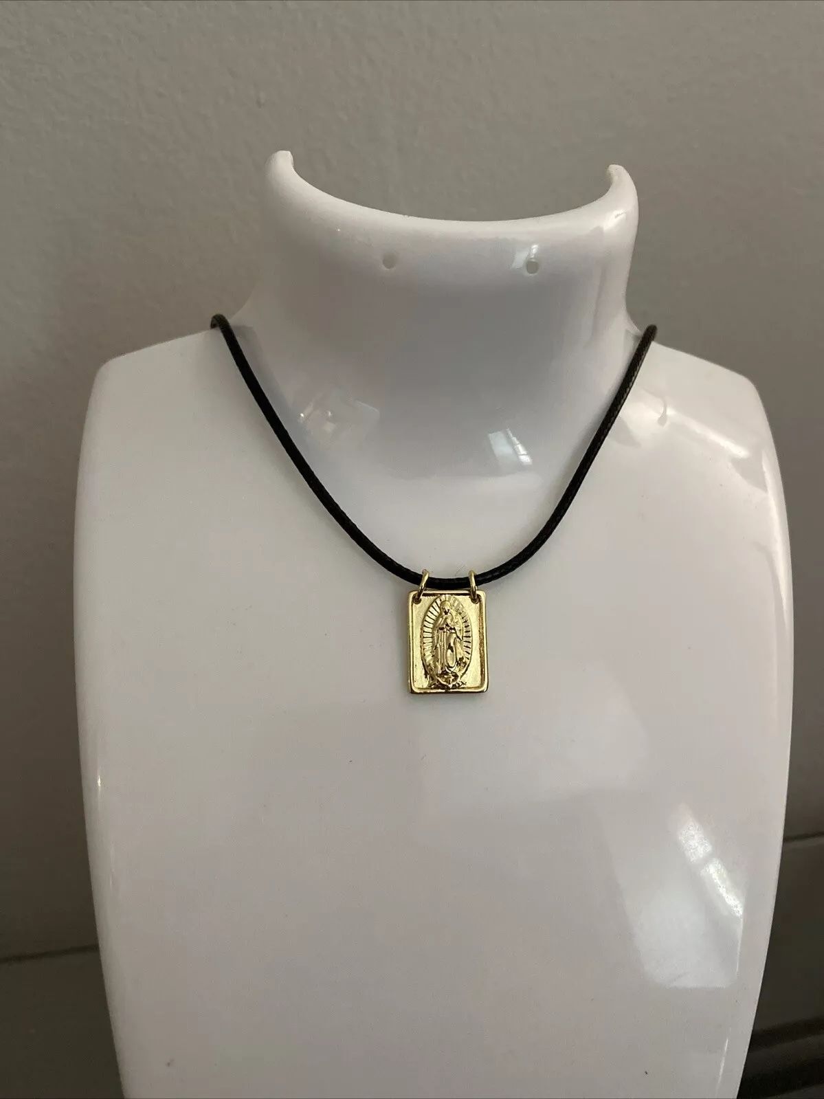 Necklace Guadalupe Gold Plated Rectangle