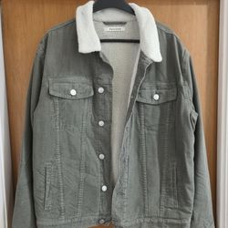 Men's Corduroy Sherpa Jacket XL Green
