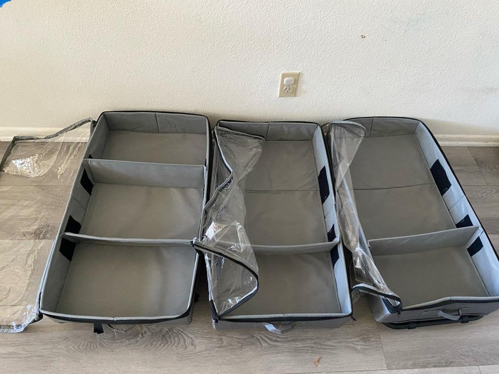 3 Under Bed Storage Bins (/w Wheels)