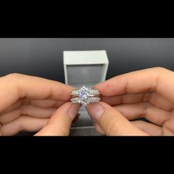 Wedding Ring/Engagement Ring/Promise Ring Set