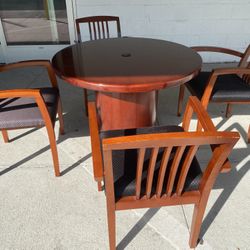 Wood Table With 4 Chairs