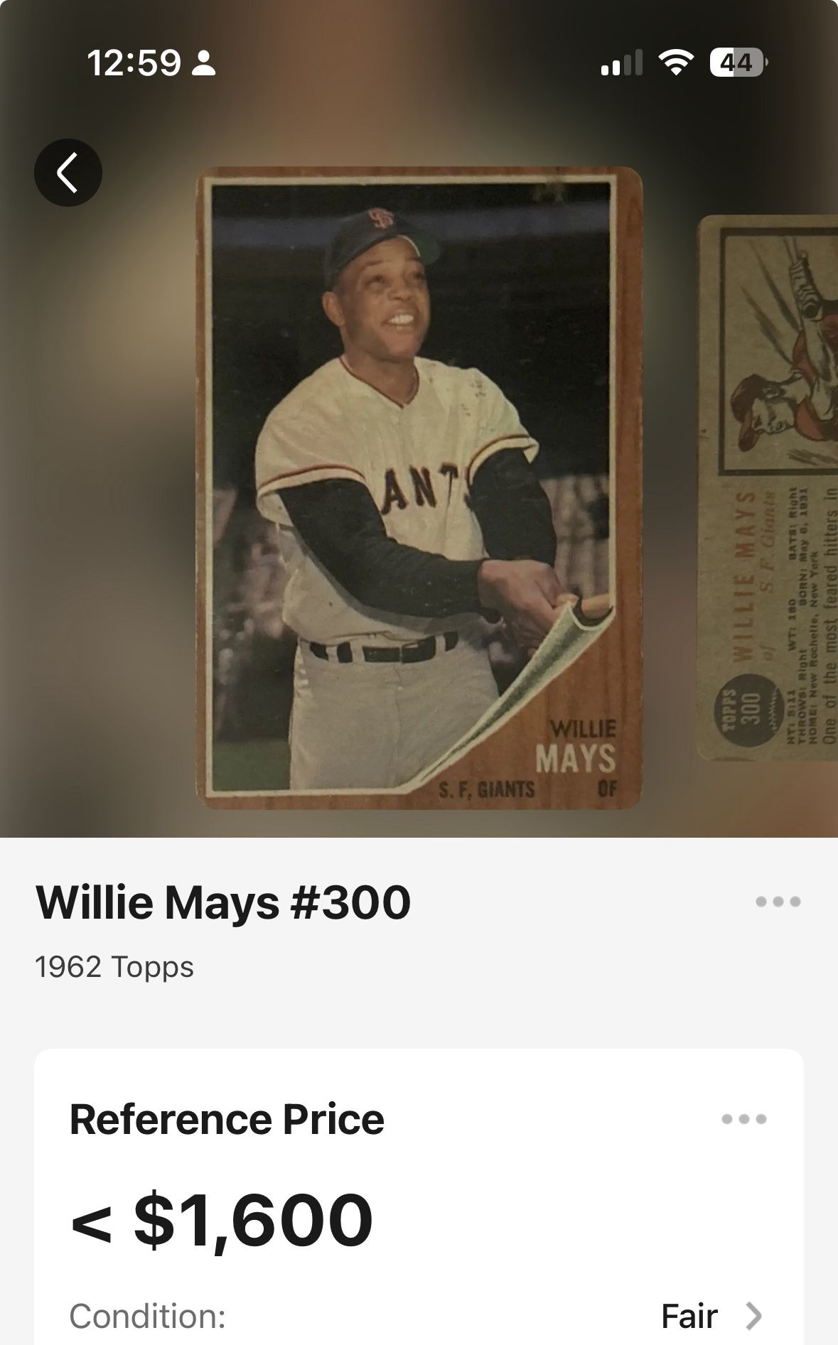 Willie Mays 1962 Topps