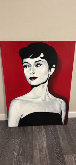 Audrey Hepburn Portrait Painting on Canvas